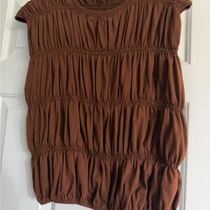 Brown Ruched Women's Top
